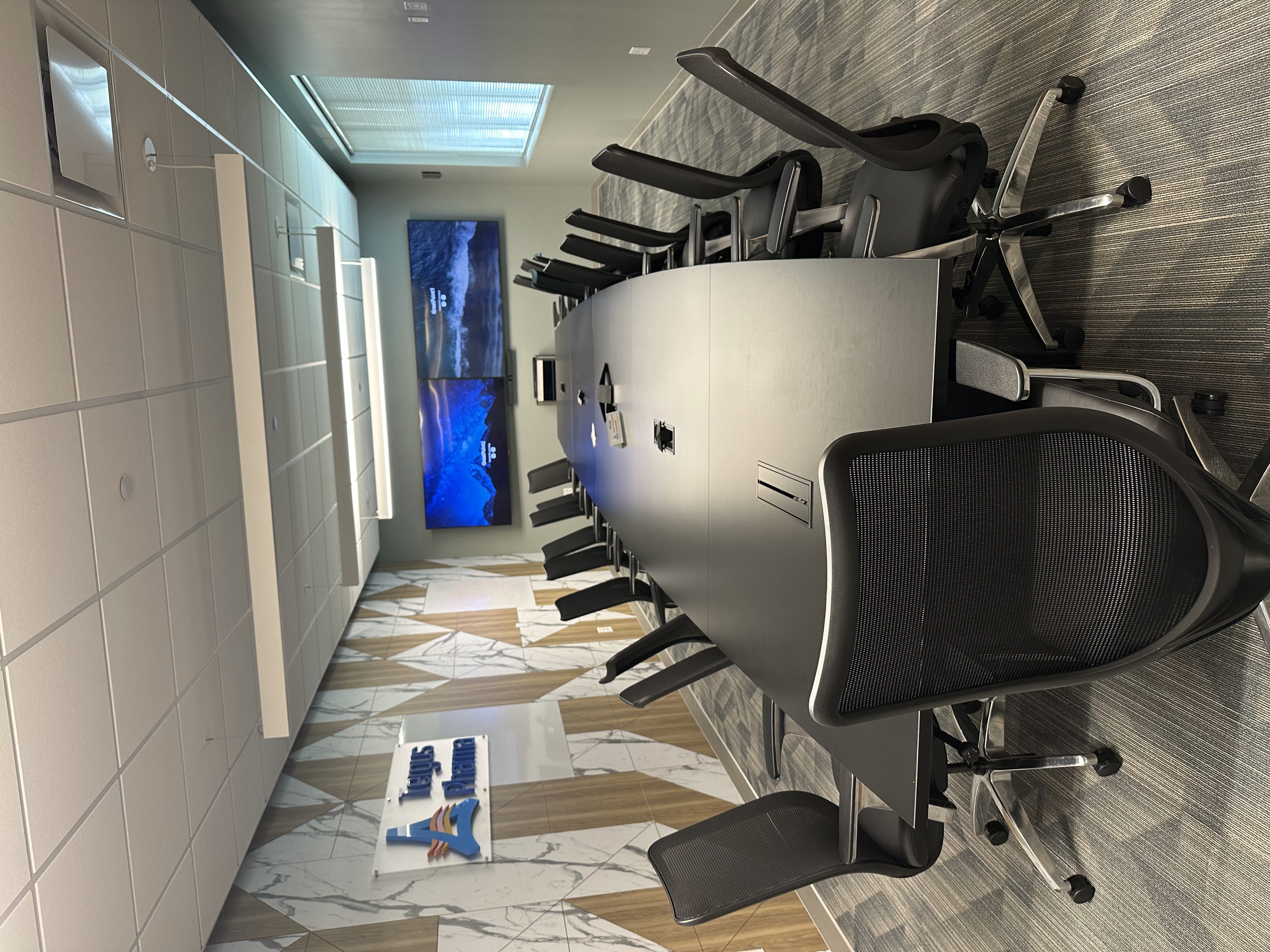 Modern conference room AV installation