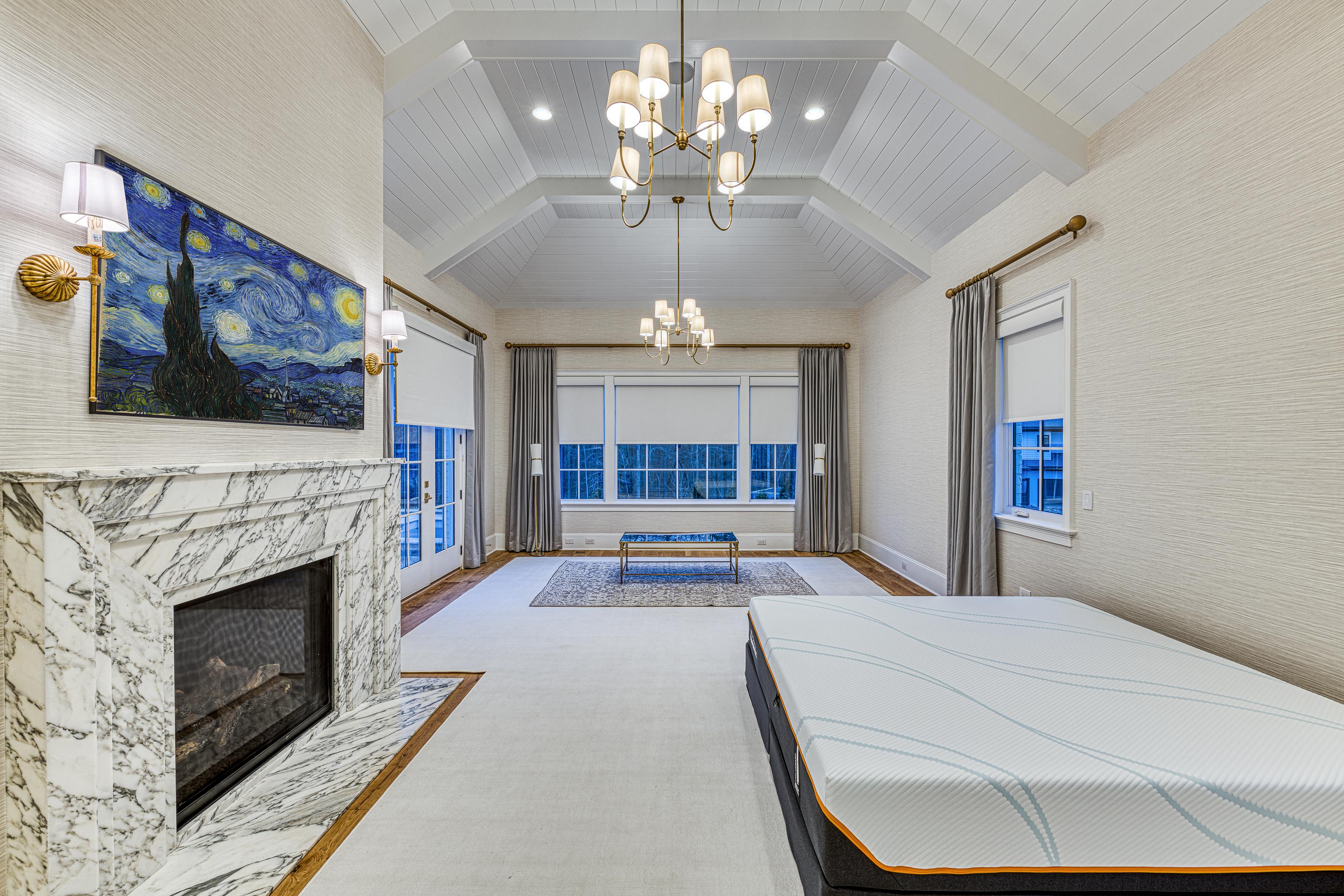 Lutron motorized shades luxury home Raleigh